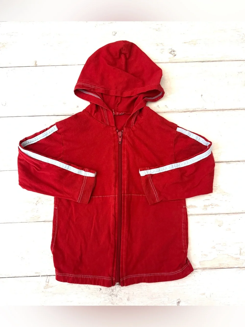 Boys 2T Red Zip Up Hoodie Sweatshirt Lightweight Jacket Kids